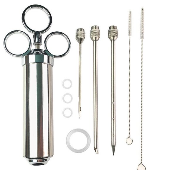Stainless Steel Meat Injector Kit Food Syringe - Picture 1 of 11